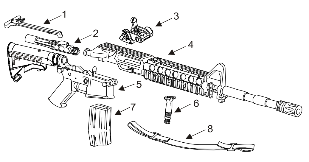 Colt M4 main parts